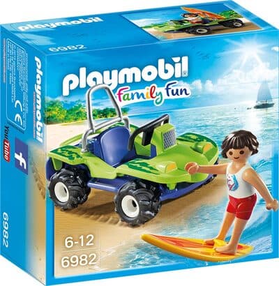 Surfer mit Strandbuggy