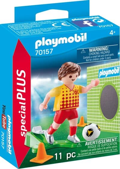 Fußballspieler mit Torwand