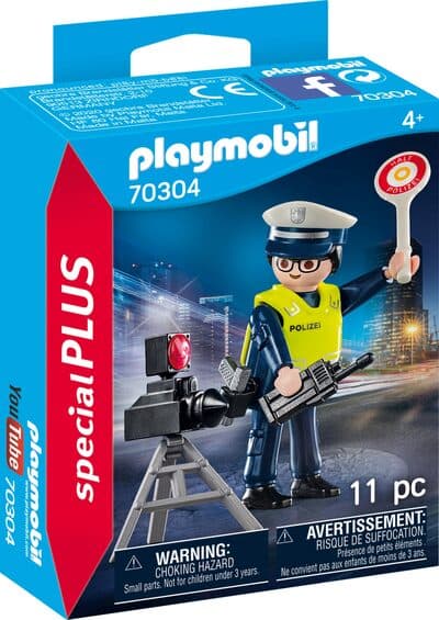 Polizist mit Radarfalle