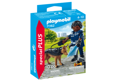 Polizist mit Spürhund