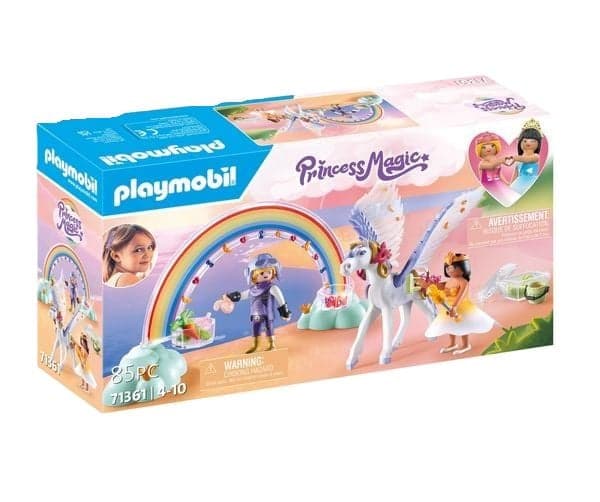 Himmlischer Pegasus mit Regenbogen