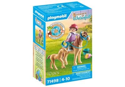 Kind mit Pony und Fohlen