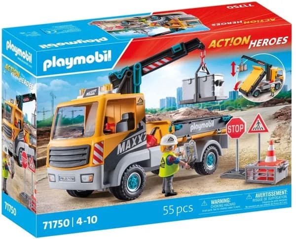 Baustellen-LKW mit Kran