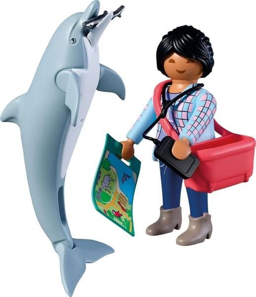 Zoo: Delfin und Besucherin
