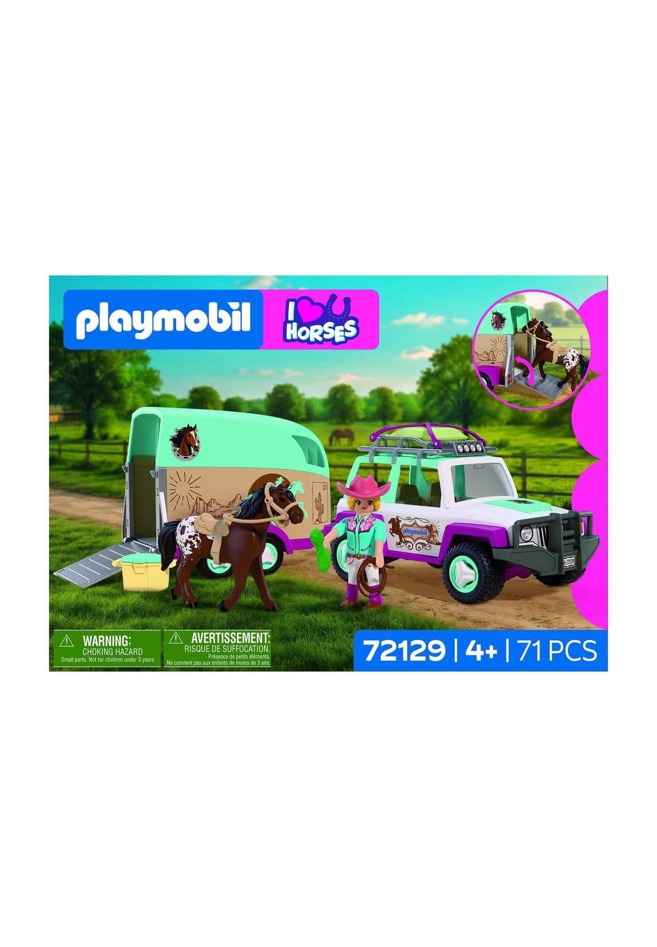 Geländewagen mit Pferdeanhänger 72129, 152 MEHRFARBIG, 99